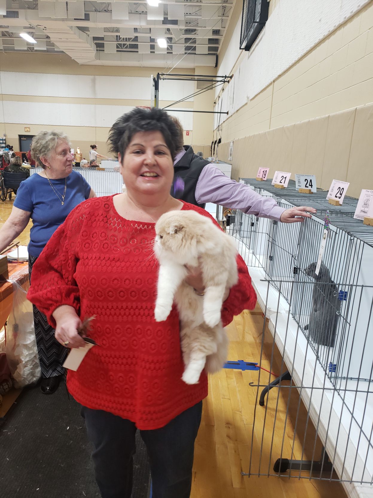 Proud cat owner shows off top placing feline!